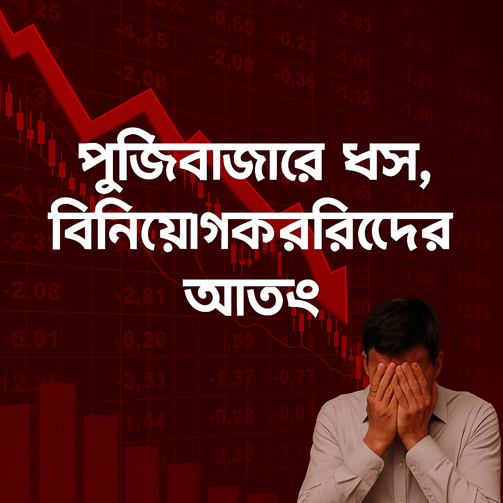 পুঁজিবাজারে ধস, বিনিয়োগকারীদের আতঙ্ক